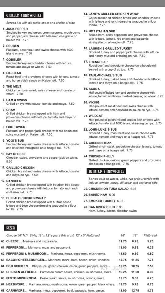 River Rock Cafe - Danbury, NC menu_pic