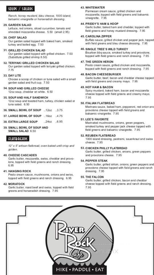 River Rock Cafe - Danbury, NC menu_pic