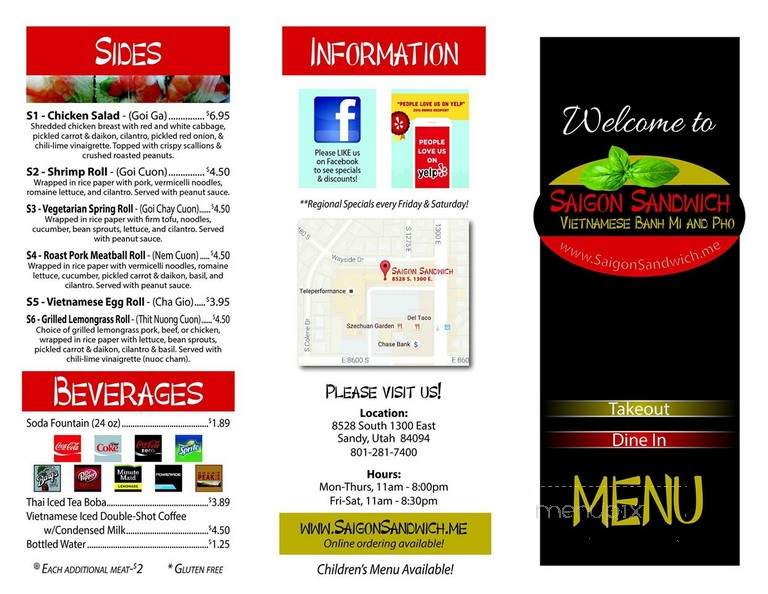 Saigon Sandwich - Sandy, UT menu_pic