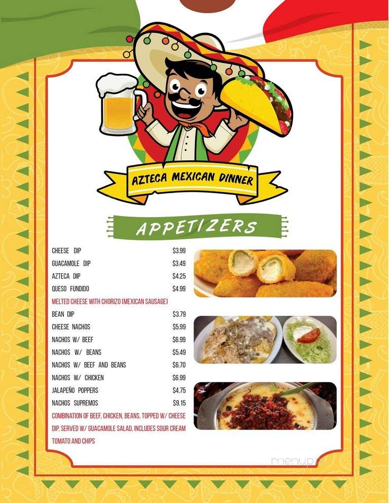Azteca Mexican Diner - Falconer, NY menu_pic