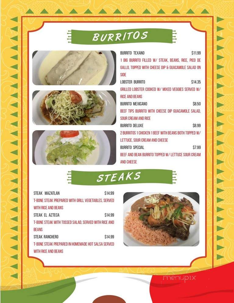 Azteca Mexican Diner - Falconer, NY menu_pic