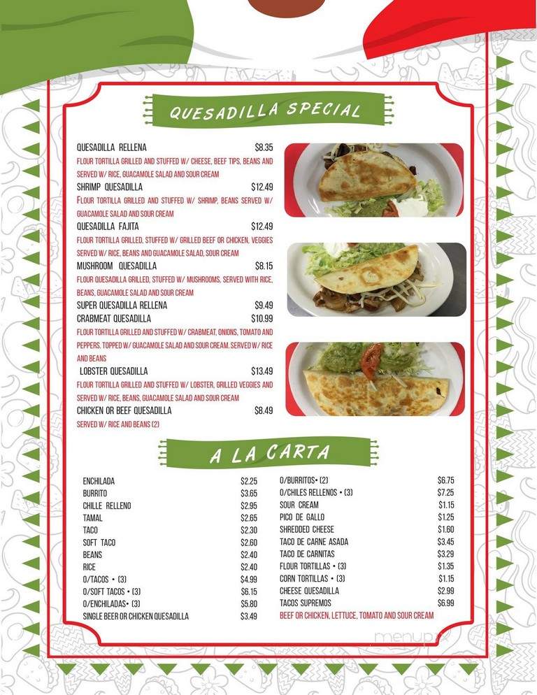 Azteca Mexican Diner - Falconer, NY menu_pic