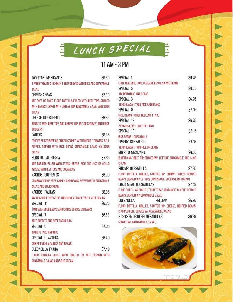 Azteca Mexican Diner - Falconer, NY menu_pic