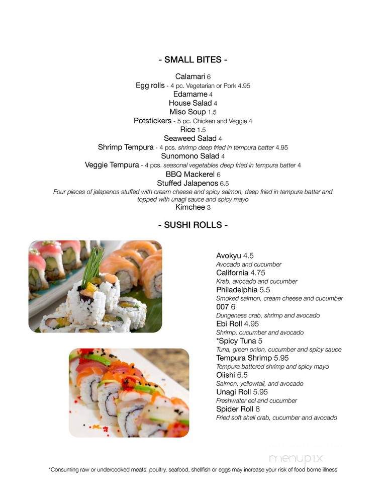 Happa Sushi - Eugene, OR menu_pic