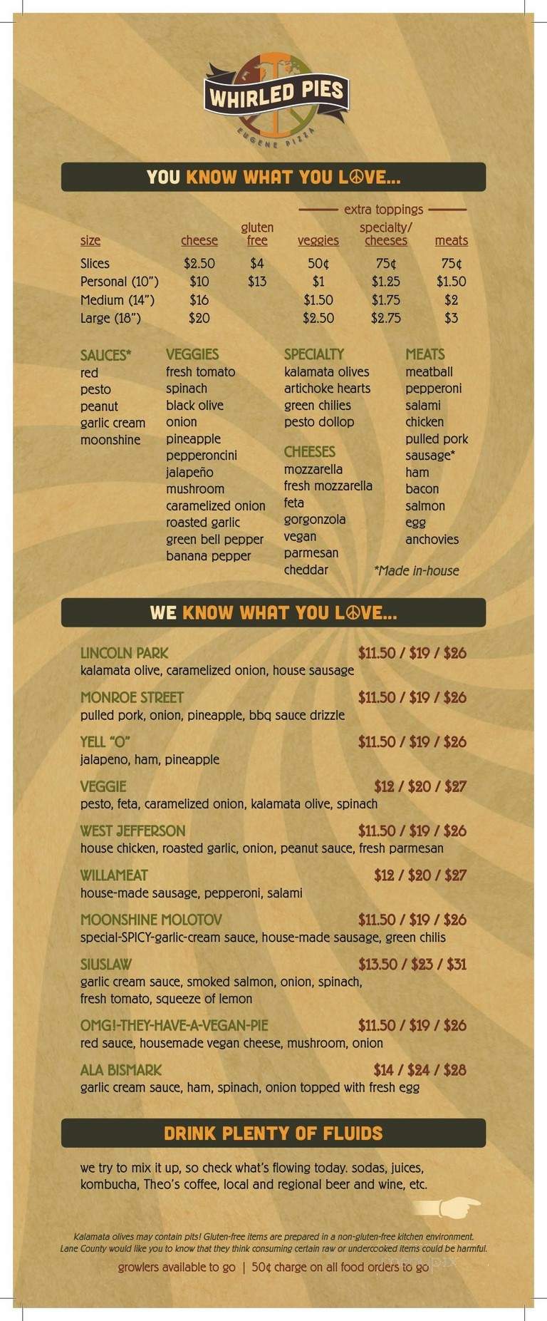Whirled Pies Downtown at Cozmic - Eugene, OR menu_pic