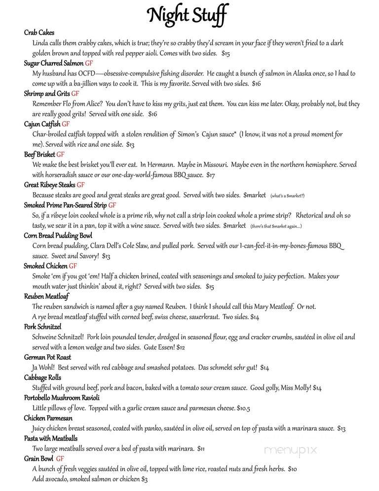 Harvest Table - Hermann, MO menu_pic