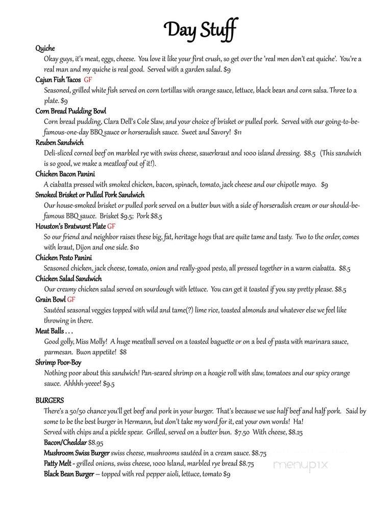 Harvest Table - Hermann, MO menu_pic