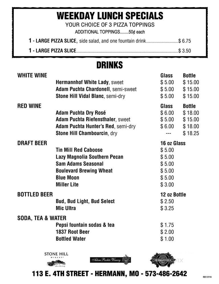 4th St. Pizza - Hermann, MO menu_pic