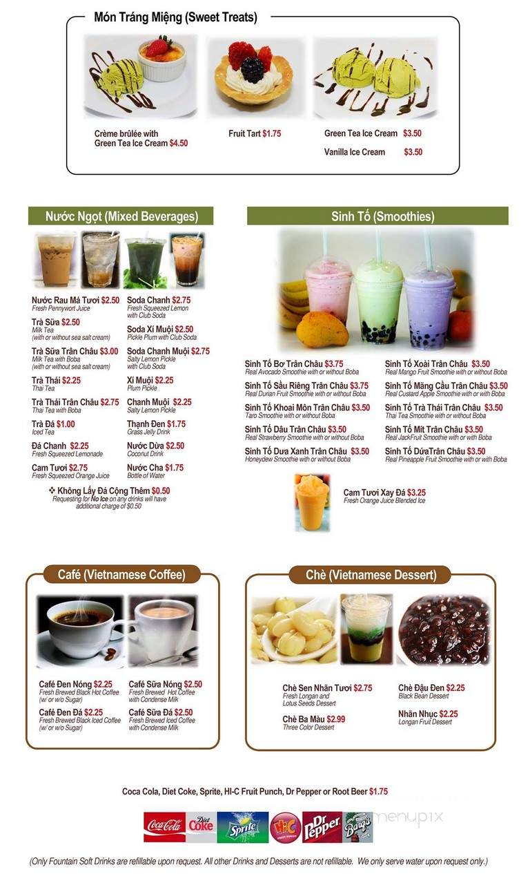 Quang Trung Restaurant - Huntington Beach, CA menu_pic