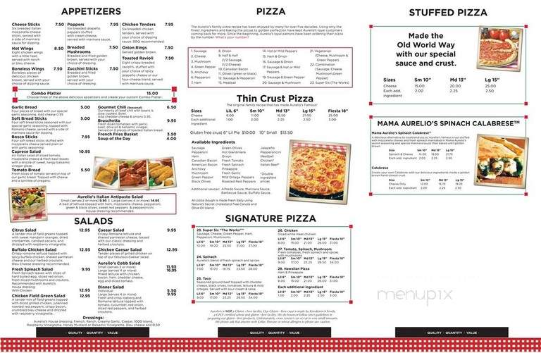 Aurelios - Fishers, IN menu_pic