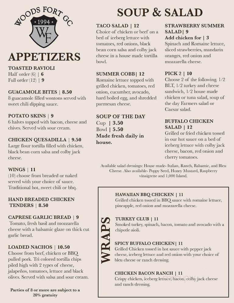 Woods Fort Restaurant - Troy, MO menu_pic