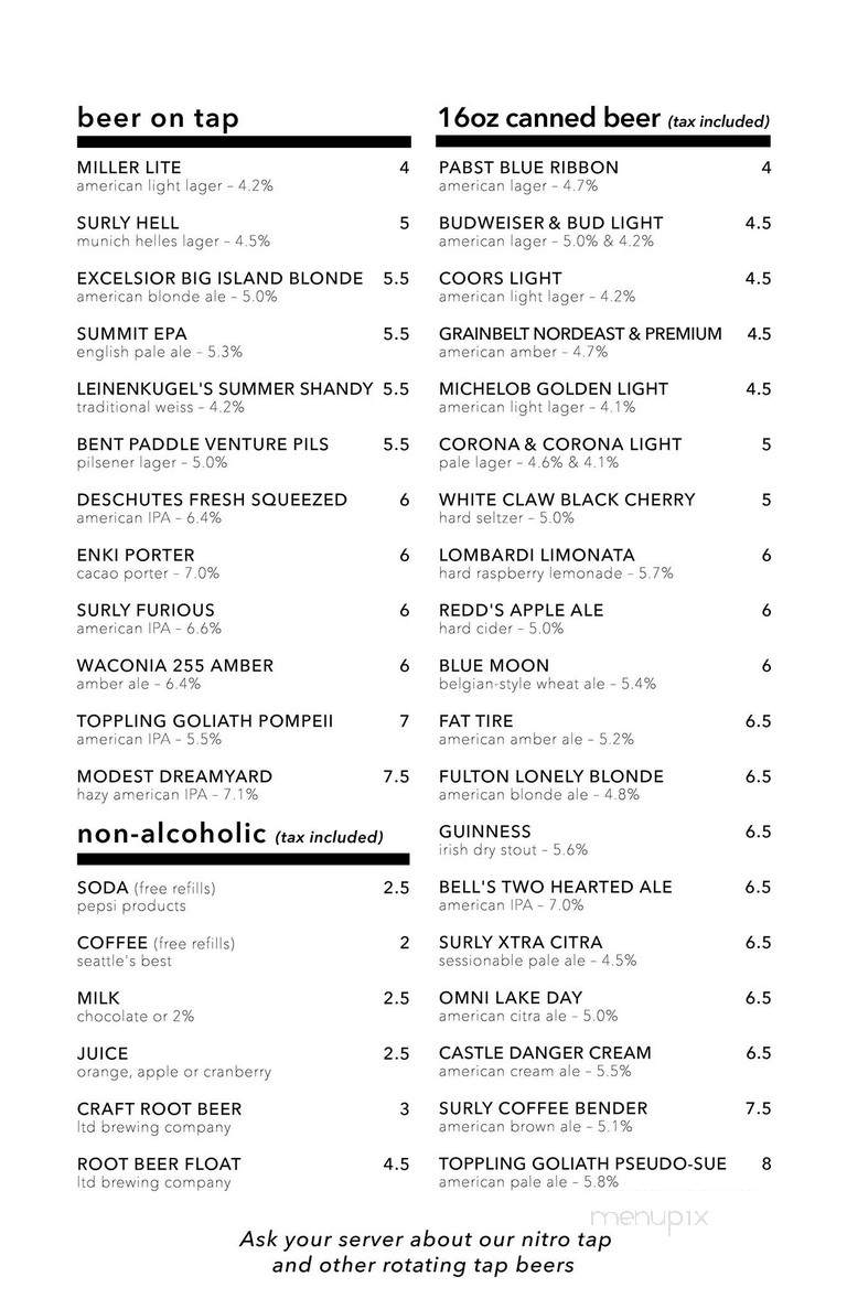 Oak 19 - Chaska, MN menu_pic