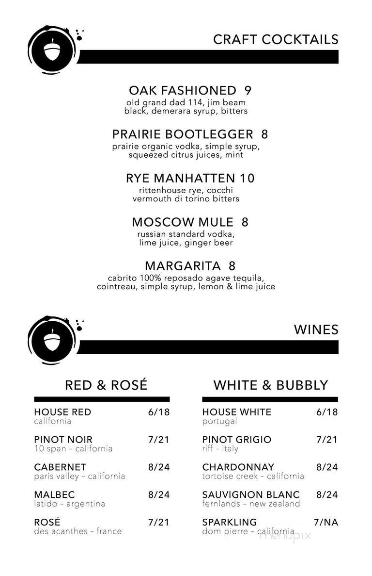 Oak 19 - Chaska, MN menu_pic