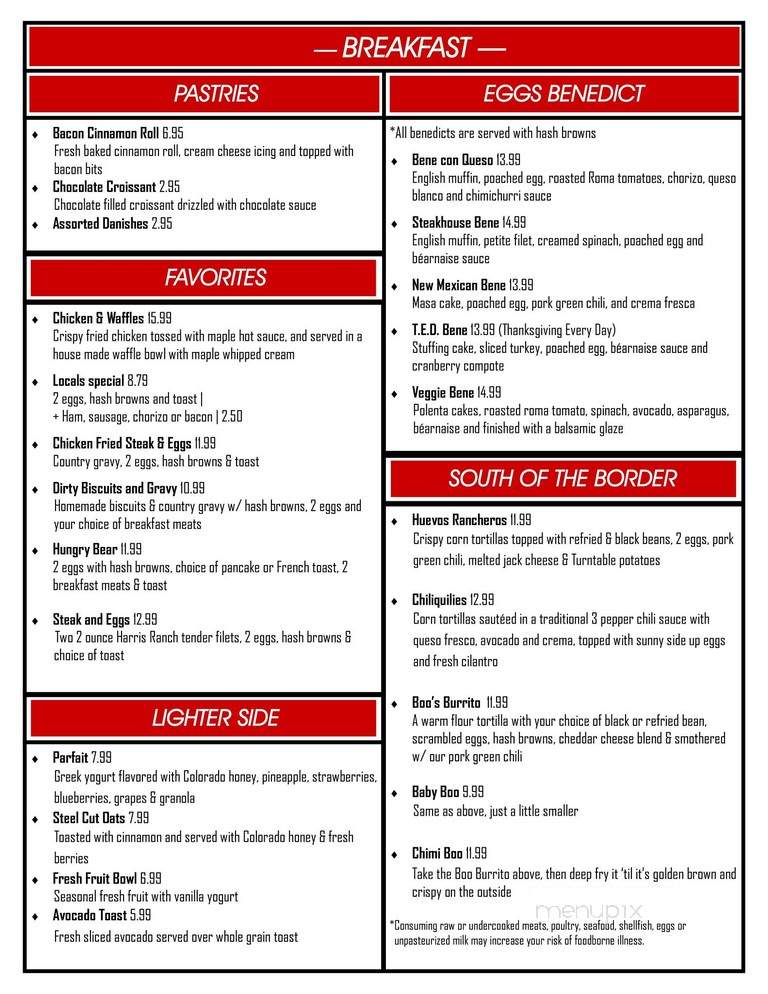 The Turntable Restaurant - Vail, CO menu_pic