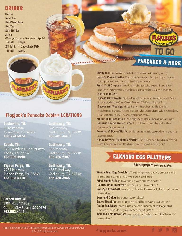 Flapjack's Pancake Cabin - Murrells Inlet, SC menu_pic