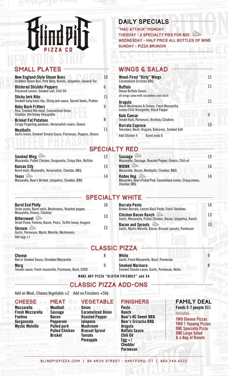 The Blind Pig - Hartford, CT menu_pic