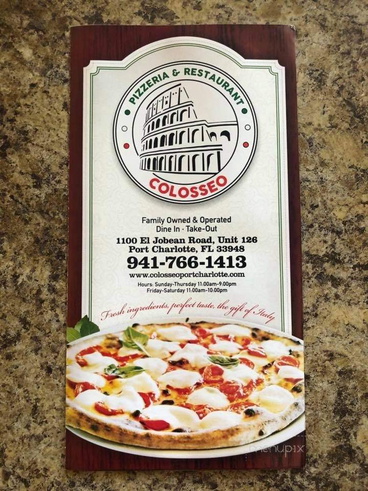 Colosseo Pizzeria & Restaurant - Port Charlotte, FL menu_pic