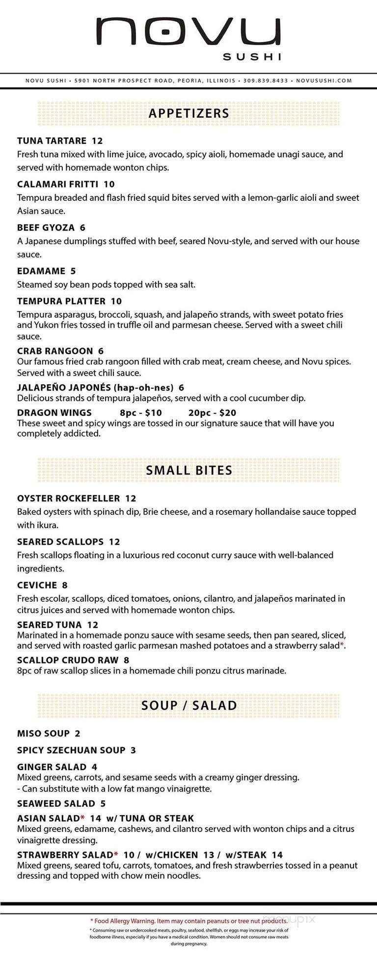 Novu Sushi - Peoria, IL menu_pic