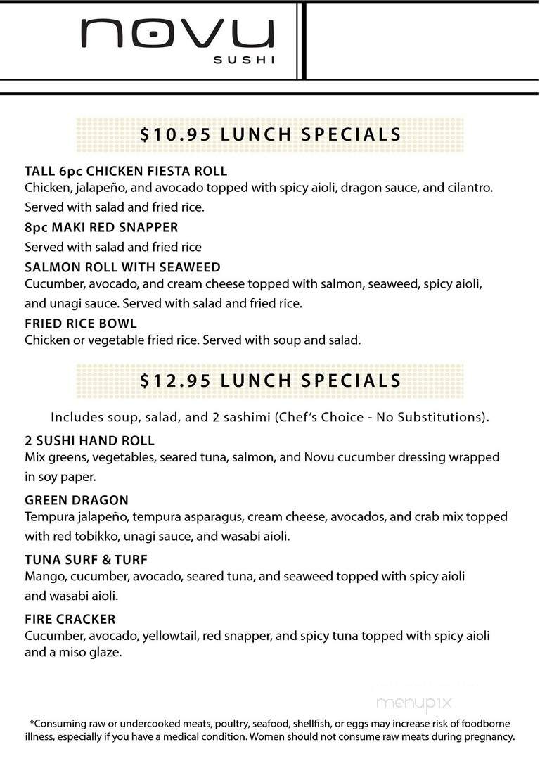 Novu Sushi - Peoria, IL menu_pic