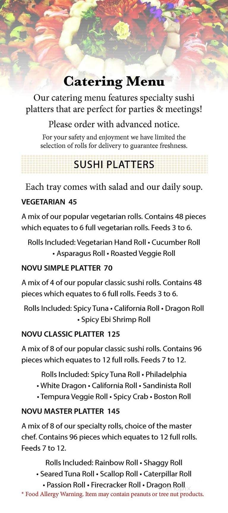 Novu Sushi - Peoria, IL menu_pic