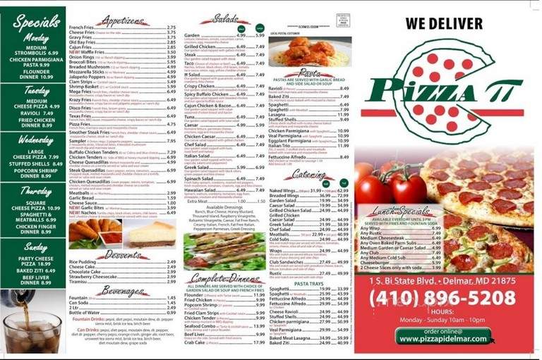 Pizza Pi - Delmar, MD menu_pic