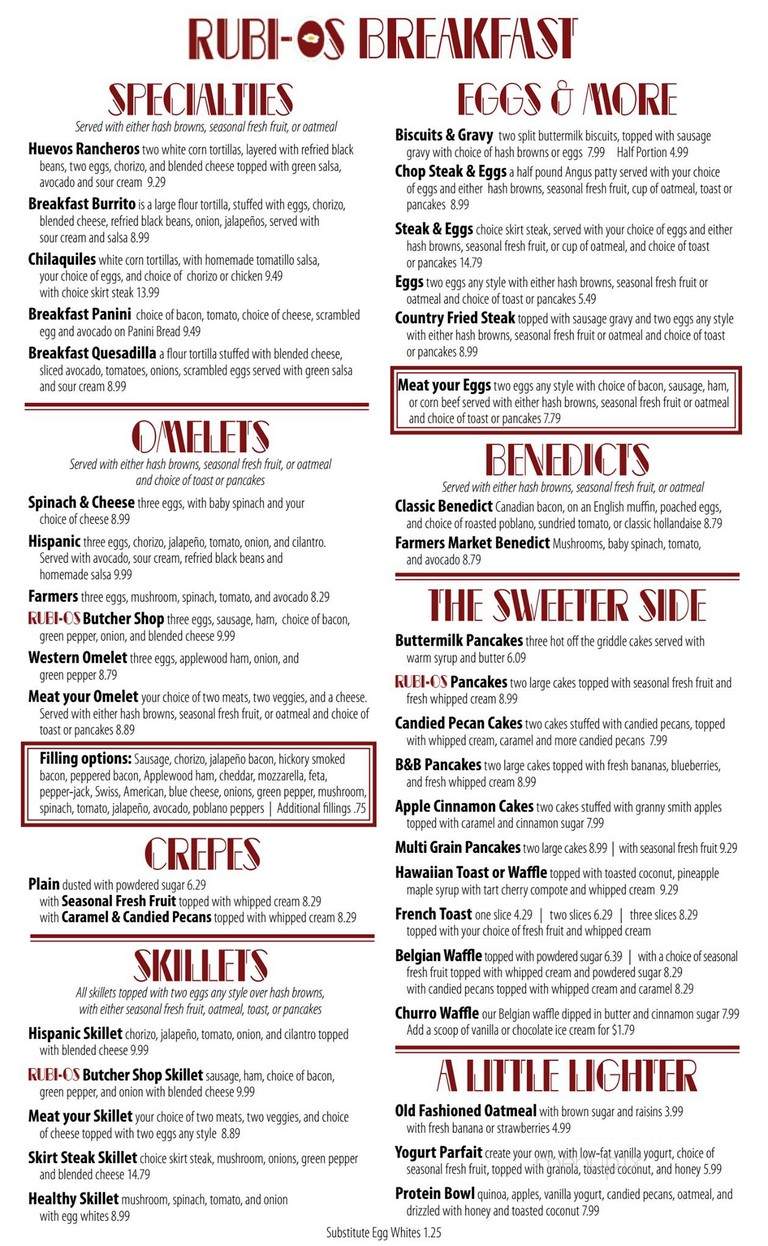 Rubi-os Cafe - Elgin, IL menu_pic