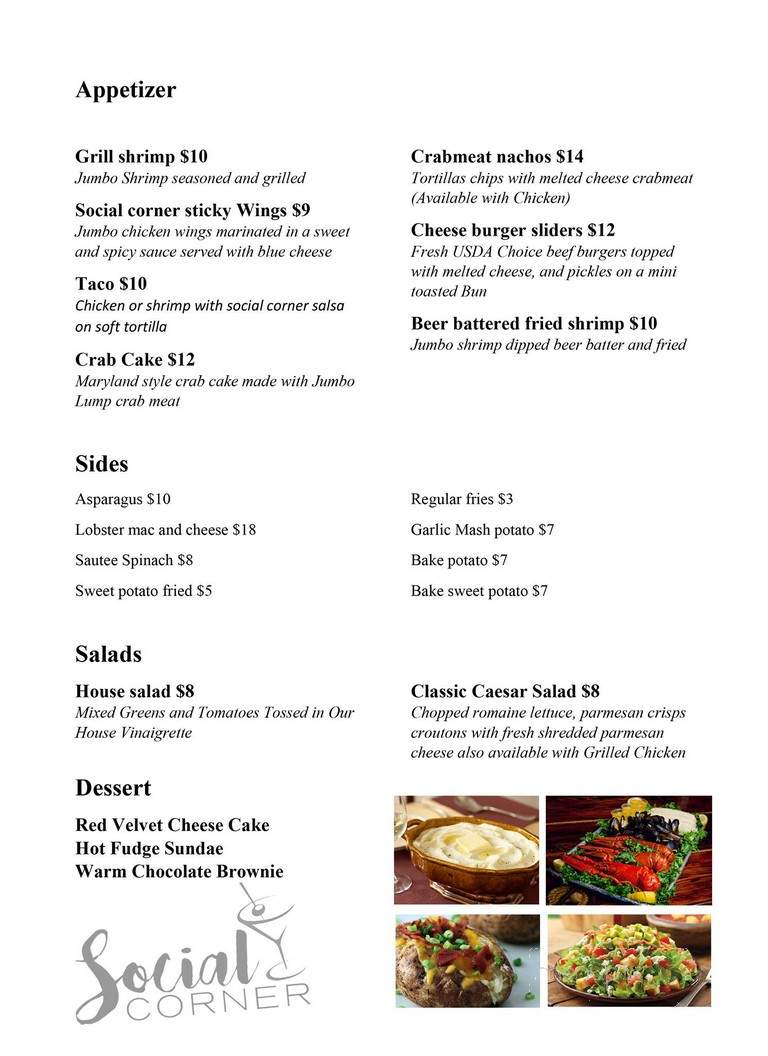 Social Corner - Rosedale, NY menu_pic