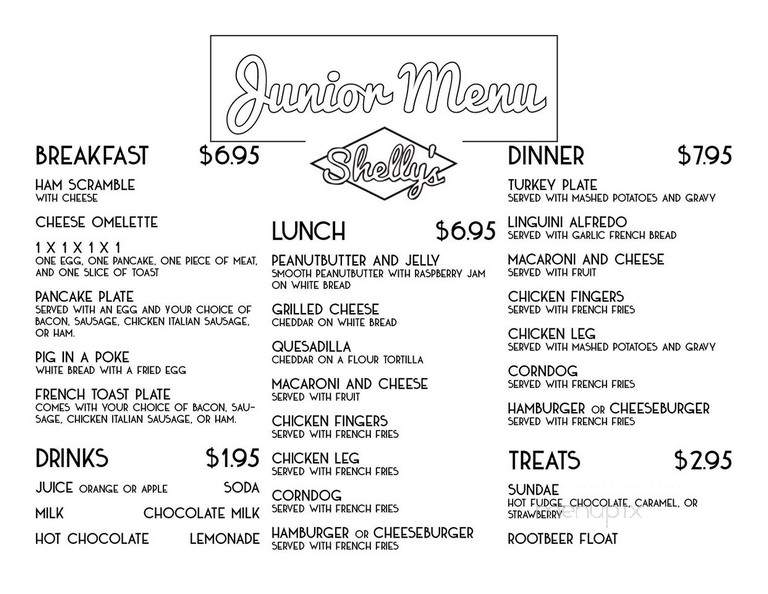 Shelly's Breakfast Lunch Dinner & Lounge - Burien, WA menu_pic