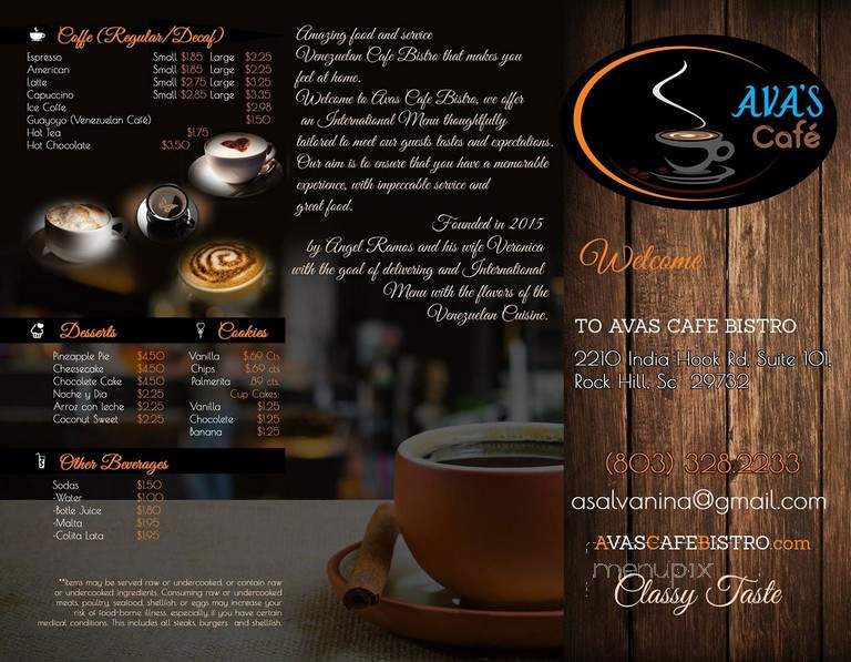 Ava's Cafe - Rock Hill, SC menu_pic