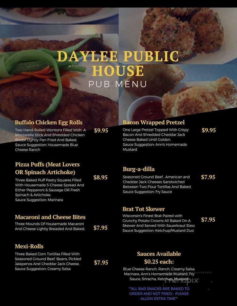 Daylee Public House - Waukesha, WI menu_pic