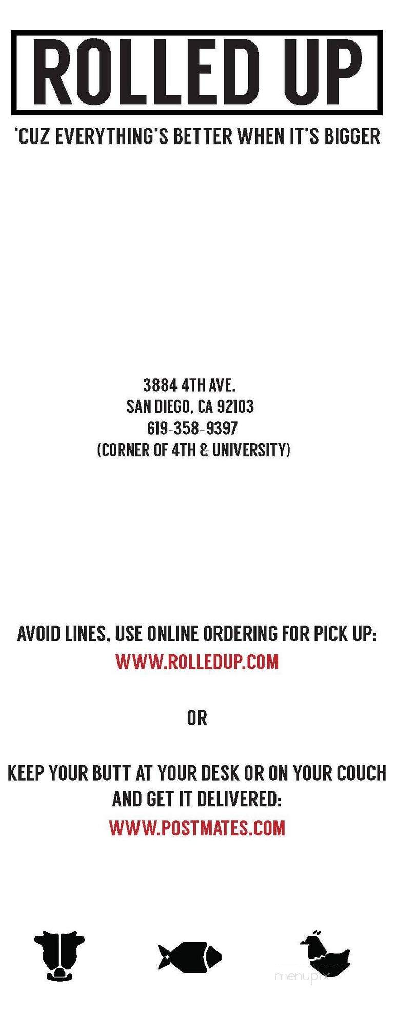 Rolled Up - San Diego, CA menu_pic