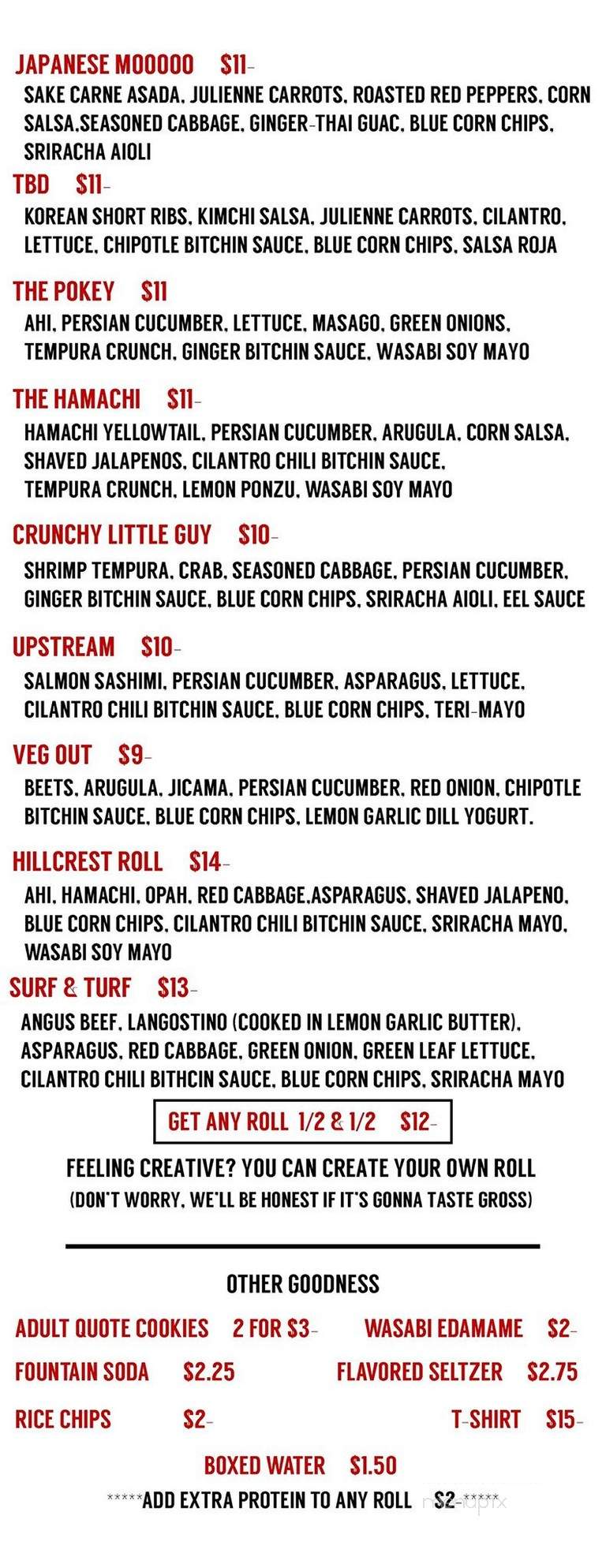 Rolled Up - San Diego, CA menu_pic