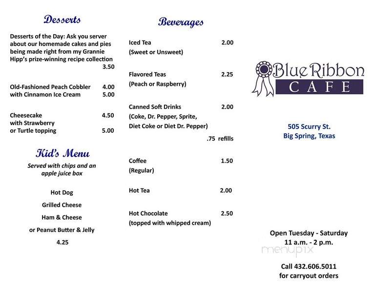Blue Ribbon Cafe - Big Spring, TX