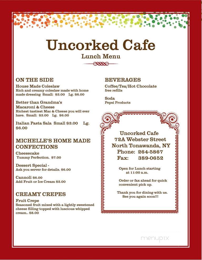 Uncorked Cafe - North Tonawanda, NY