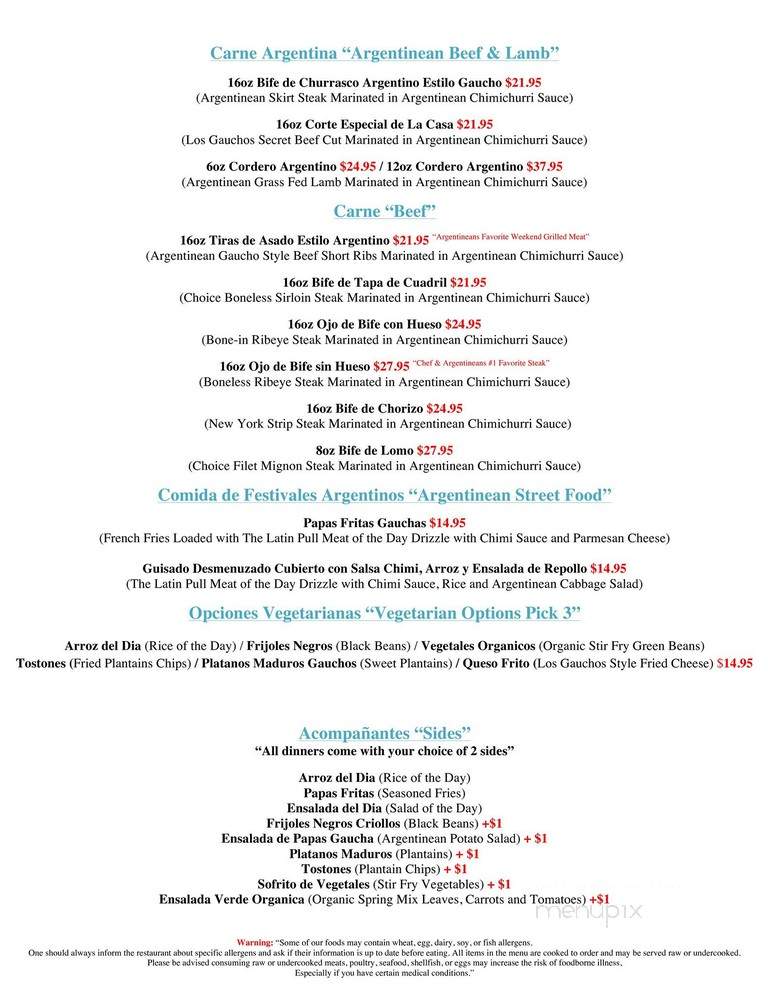 Los Gauchos Parrilla Argentina - Scott AFB, IL menu_pic