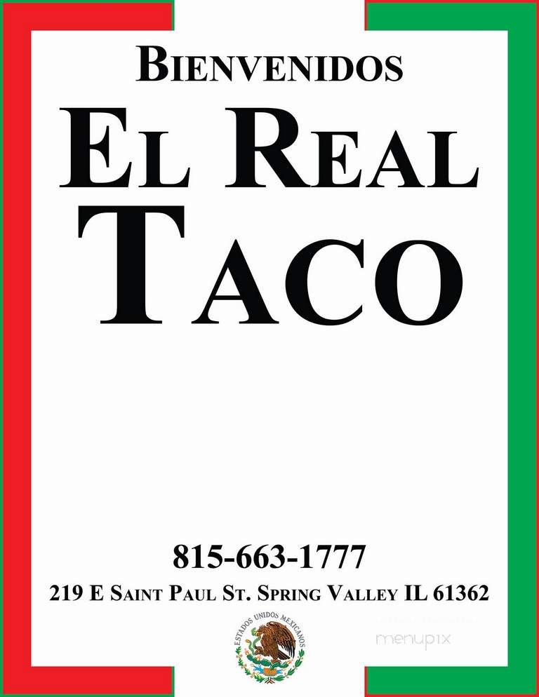 El Real Taco - Spring Valley, IL menu_pic