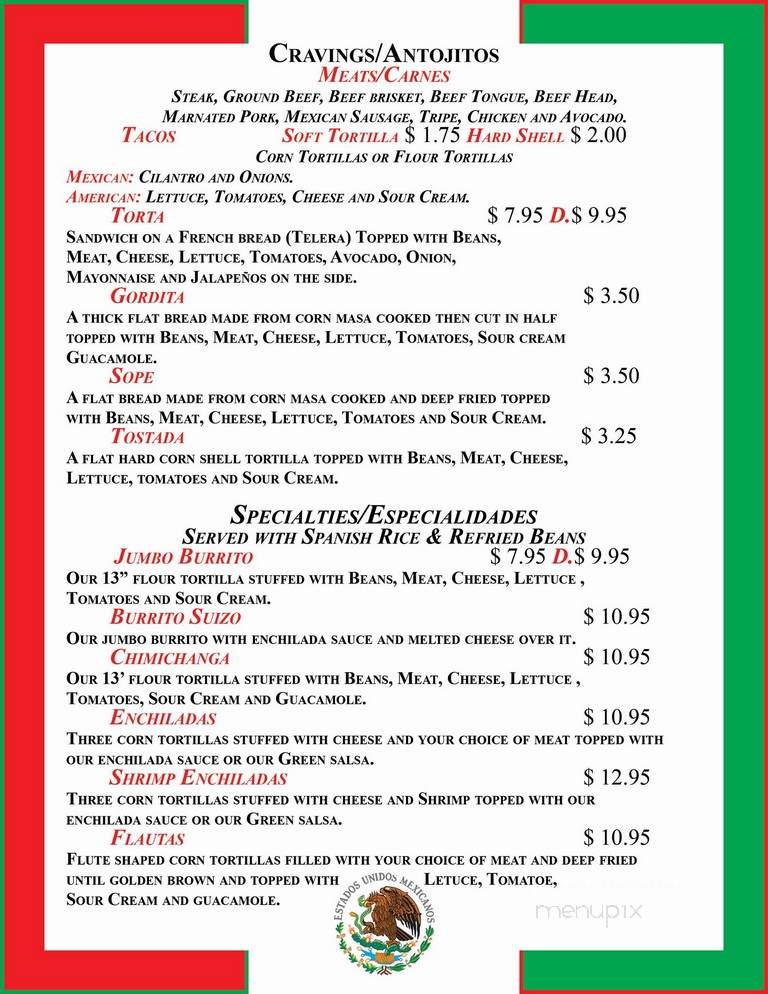 El Real Taco - Spring Valley, IL menu_pic