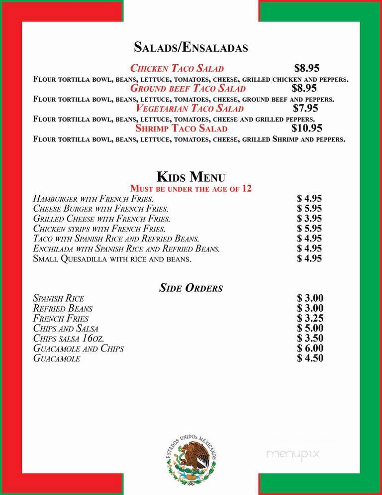 El Real Taco - Spring Valley, IL menu_pic