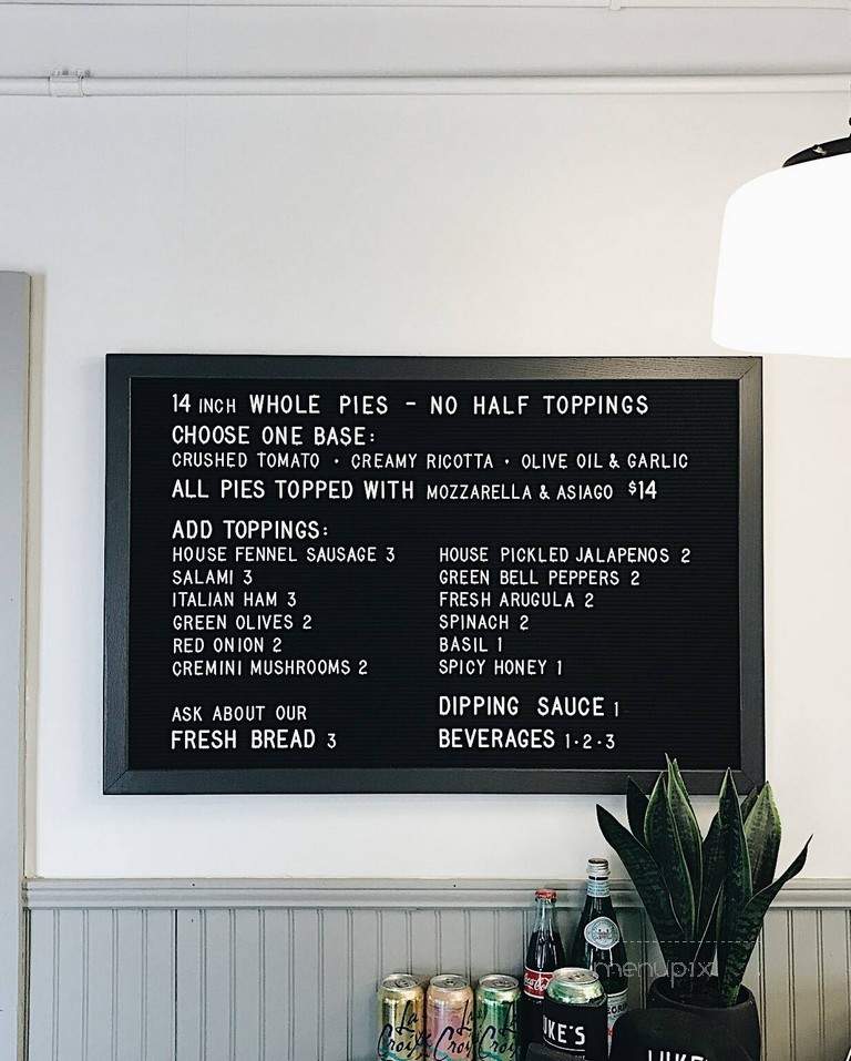 Luke's Craft Pizza - Charleston, SC menu_pic