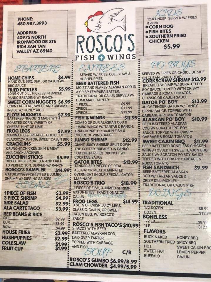 Rosco's Fish & Wings - San Tan Valley, AZ