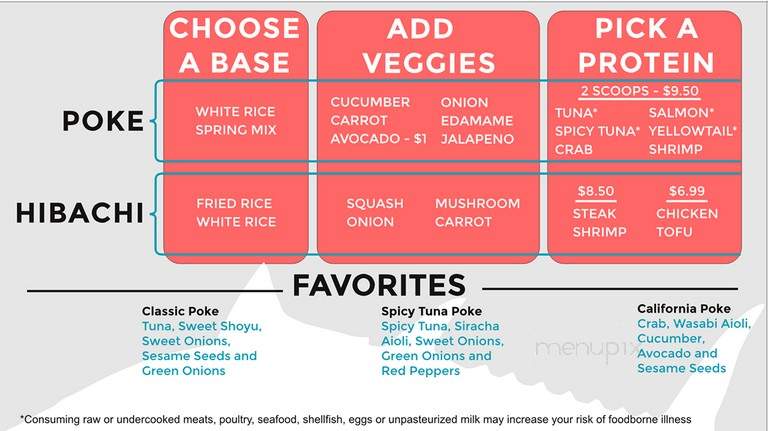 Chop Sushi - Lancaster, PA menu_pic