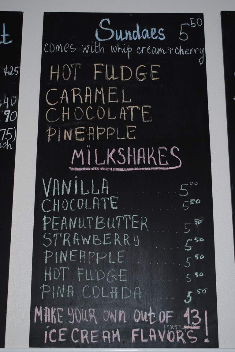 Sweet Retreat Ice Cream Bar - Nags Head, NC menu_pic