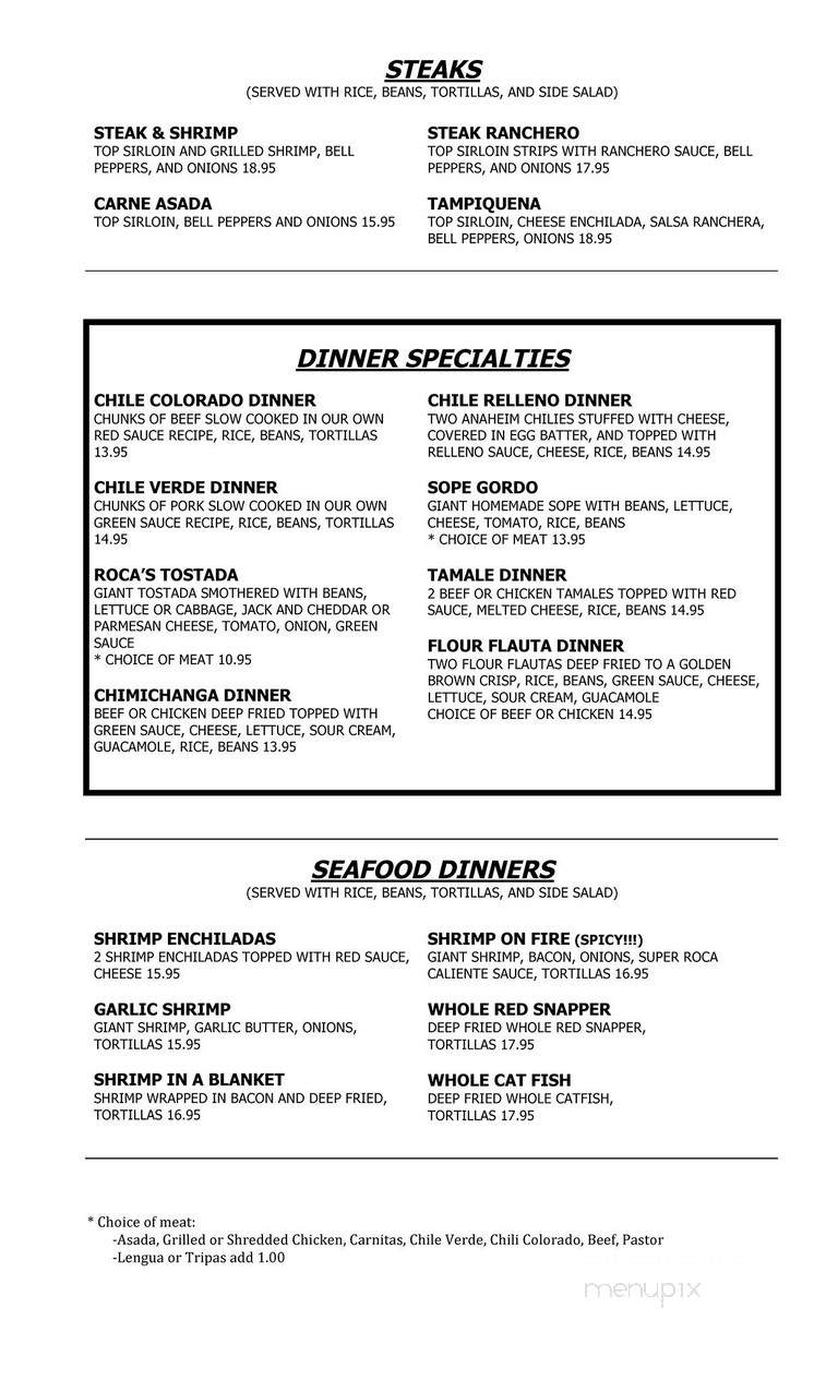 La Vida Roca - Morro Bay, CA menu_pic