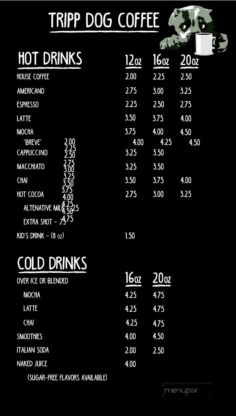 Tripp Dog Coffee - Salem, OR menu_pic