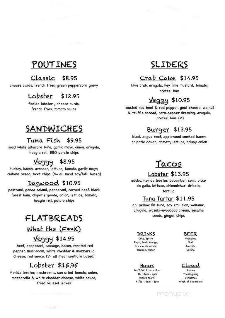 Cuzzy Bubbaz - Key West, FL menu_pic
