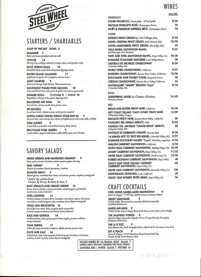 Steel Wheel Tavern - Ridgewood, NJ menu_pic