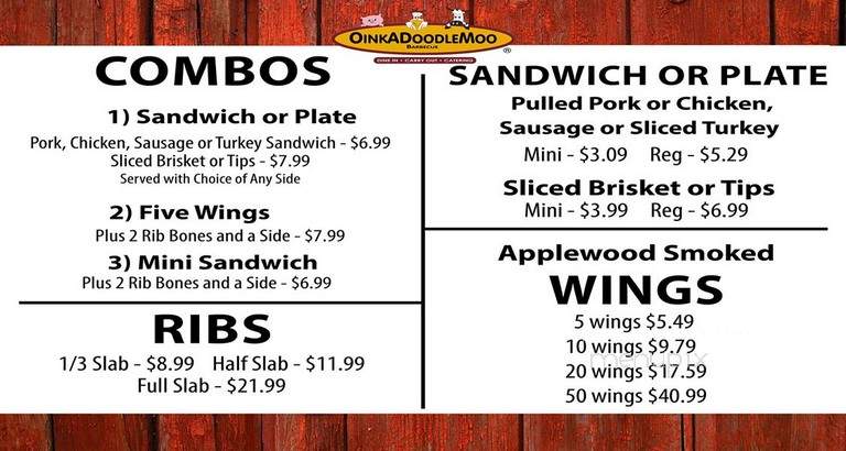 Oinkadoodlemoo BBQ - Miamisburg, OH menu_pic