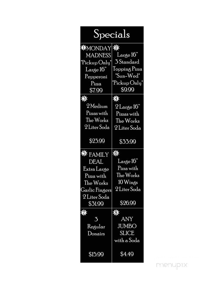 Tony's Pizzeria - Houston, TX menu_pic
