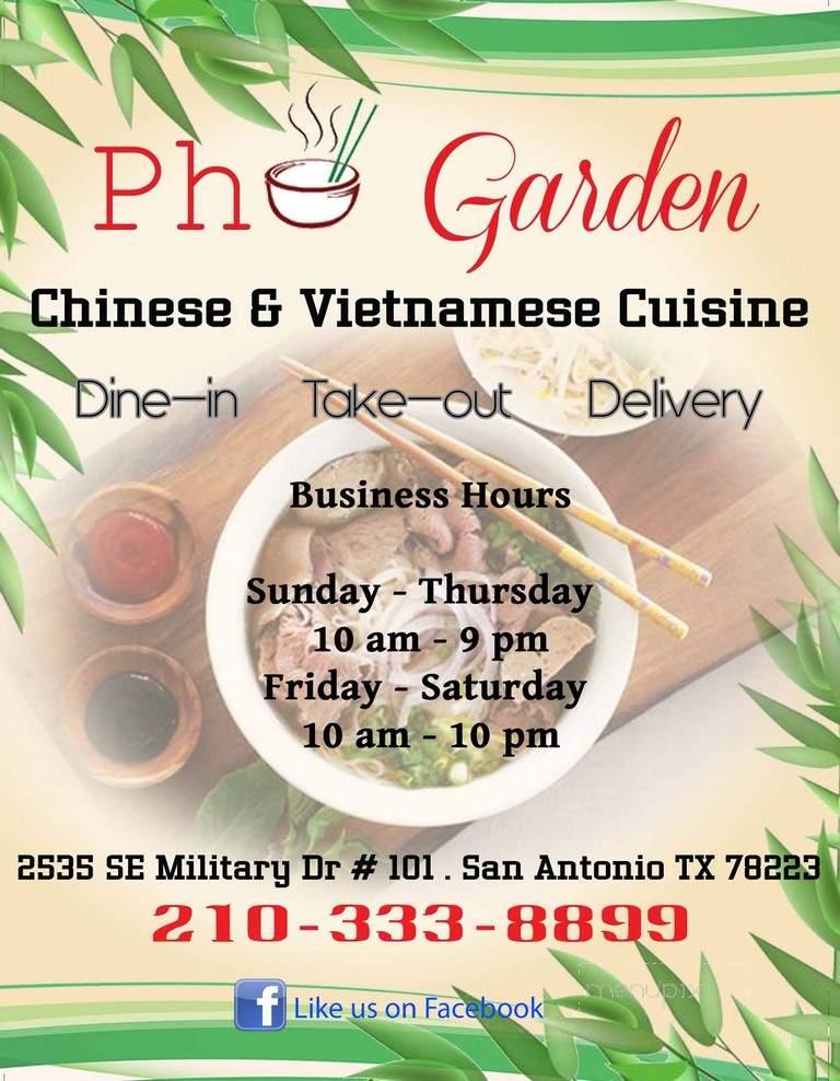 Pho Place - San Antonio, TX menu_pic