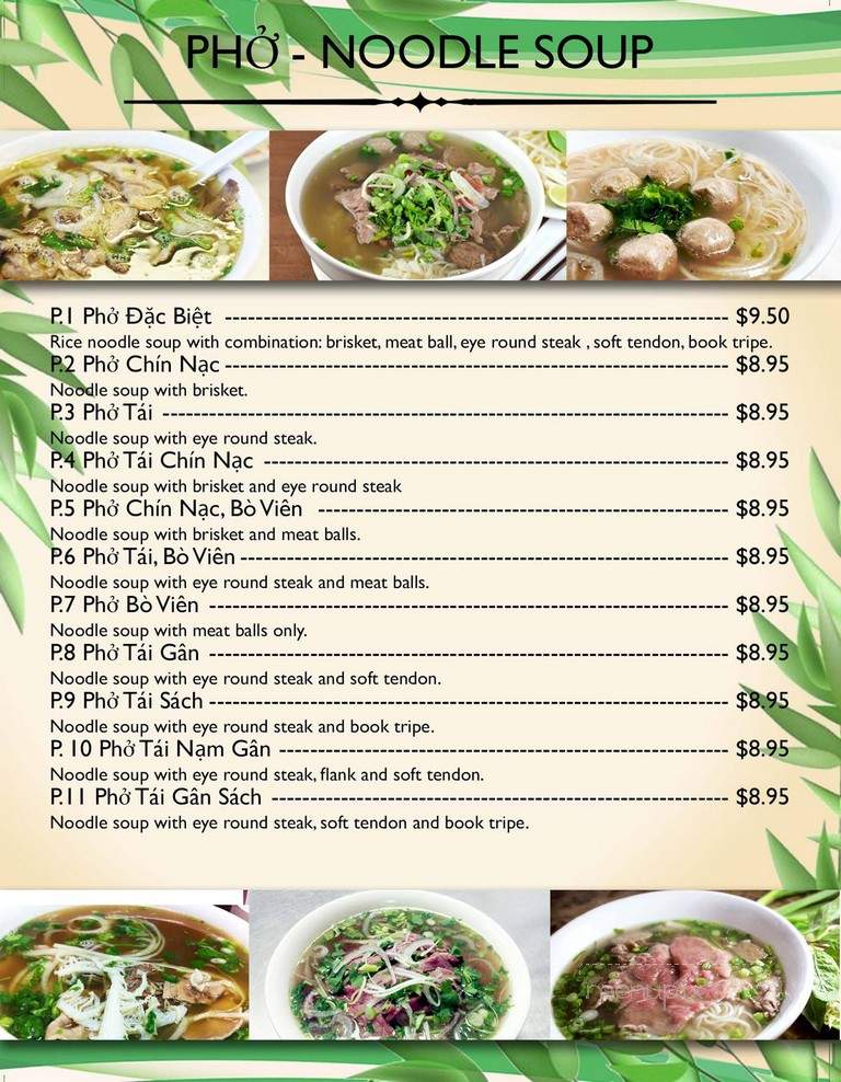 Pho Place - San Antonio, TX menu_pic